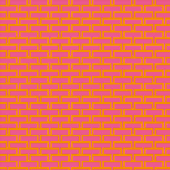TenTa - Wholesale Wrapping Paper Roll - Pink & Orange Brick Geometric Retro Wrapping Paper 3