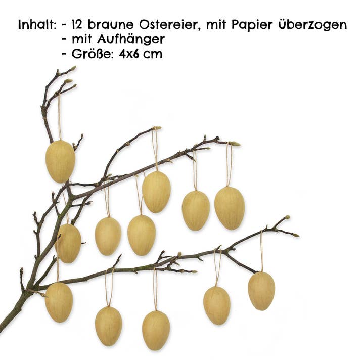 Papierdrachen - Wholesale Ornament Set - Easter eggs paper mache - brown3