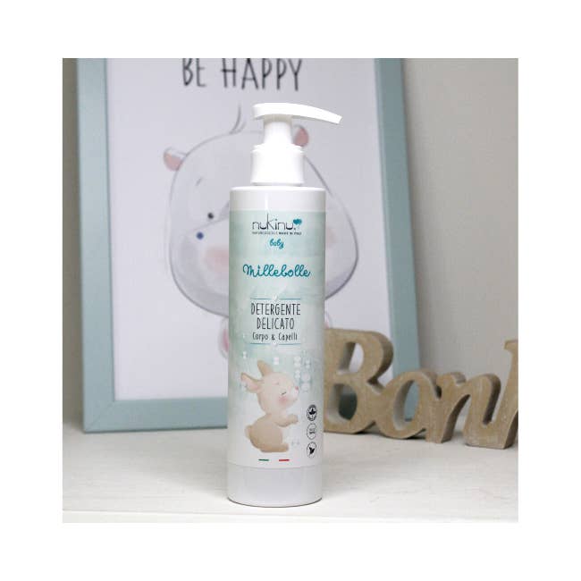 Nukinu – Gel de banho - Crianças e bebés por atacado – MILLEBOLLE - Limpador muito suave para corpo e cabelo1
