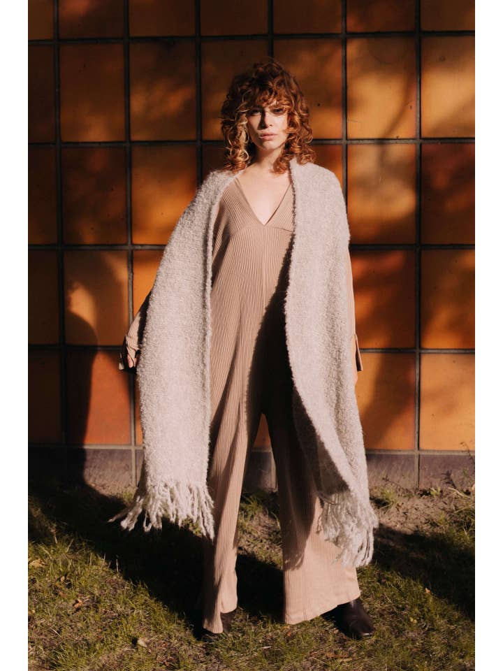 Cossac - Wholesale Poncho - Women's - Grey Poncho Scarf