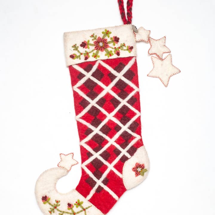 Calza di Natale Argyle per la vendita all'ingrosso da parte di Pine Sky Studio