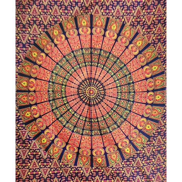 Yak & Yeti - Wholesale Tapestry/Textile - Mandala Lotus Floral Tapestry2
