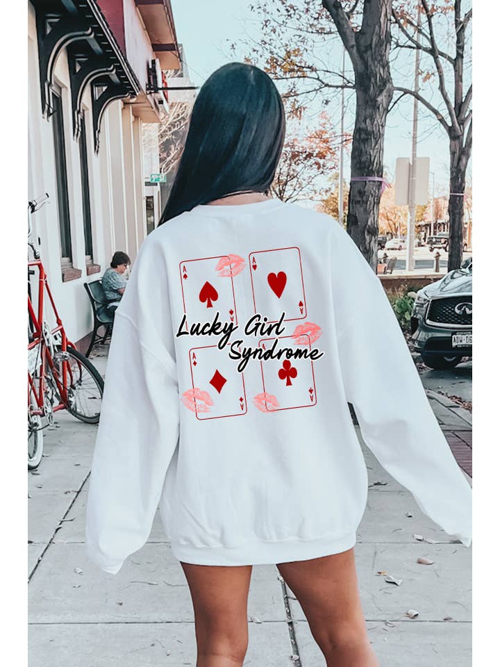 Spirit+Tribe - Wholesale Graphic Sweatshirt - Women's - LUCKY GIRL SYNDROME