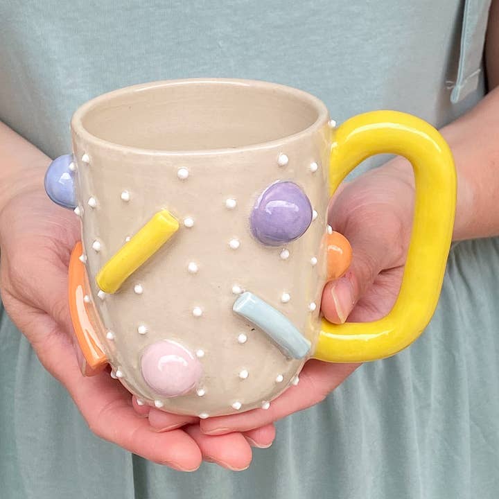 Pompon Mok | Geel voor wholesale door Elena Ágata Ceramics