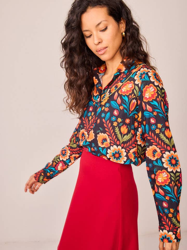 Smile - Wholesale Button Down Shirt - Women's - Mexican Bellota Shirt3