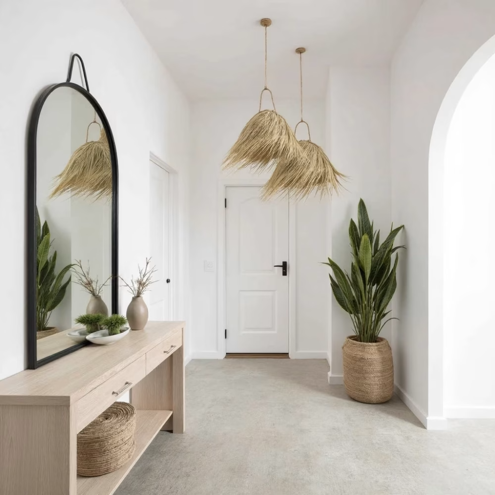 High crafty – wholesale Lampshade – Natural Palm Leaf Light Shade – Handwoven Moroccan Pendant 5