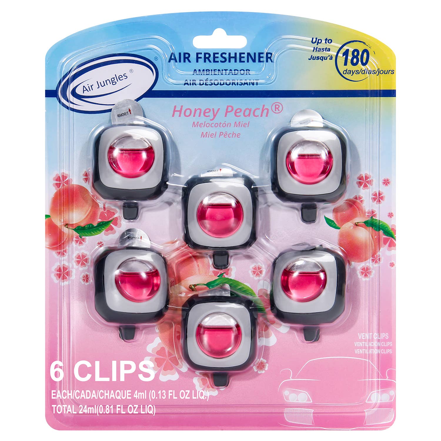 Air Jungles – wholesale Luftrenare för bil – Unisex – Air Jungles bilparfym med ventilklämmor, 6-pack1