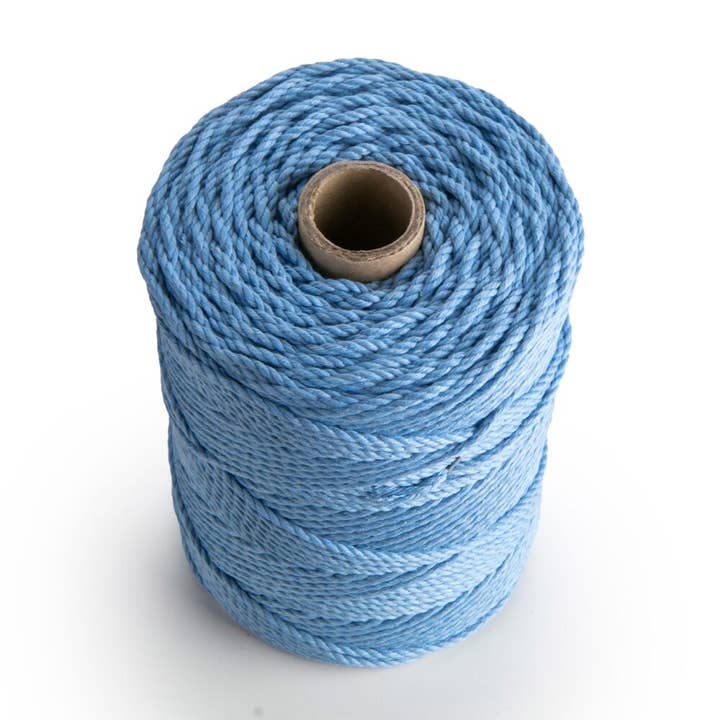 MB Cordas - Wholesale Twine - 3MM 3 Strand Twisted 200m Cotton Cord LIGHT BLUE