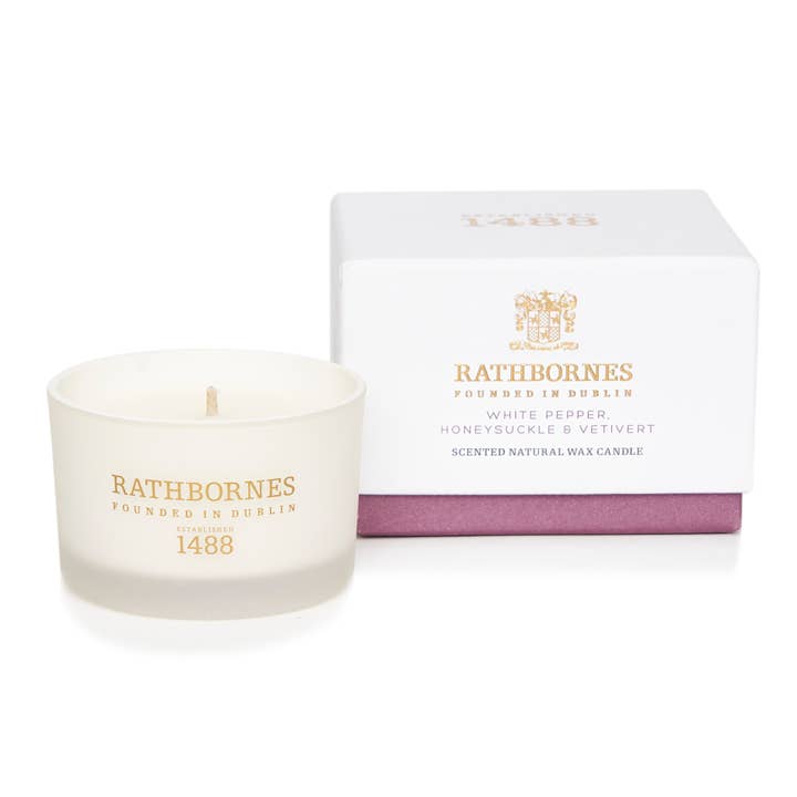 Rathbornes 1488 - Wholesale Travel Candles - White Pepper, Honeysuckle & Vetivert Travel Scented Candle1
