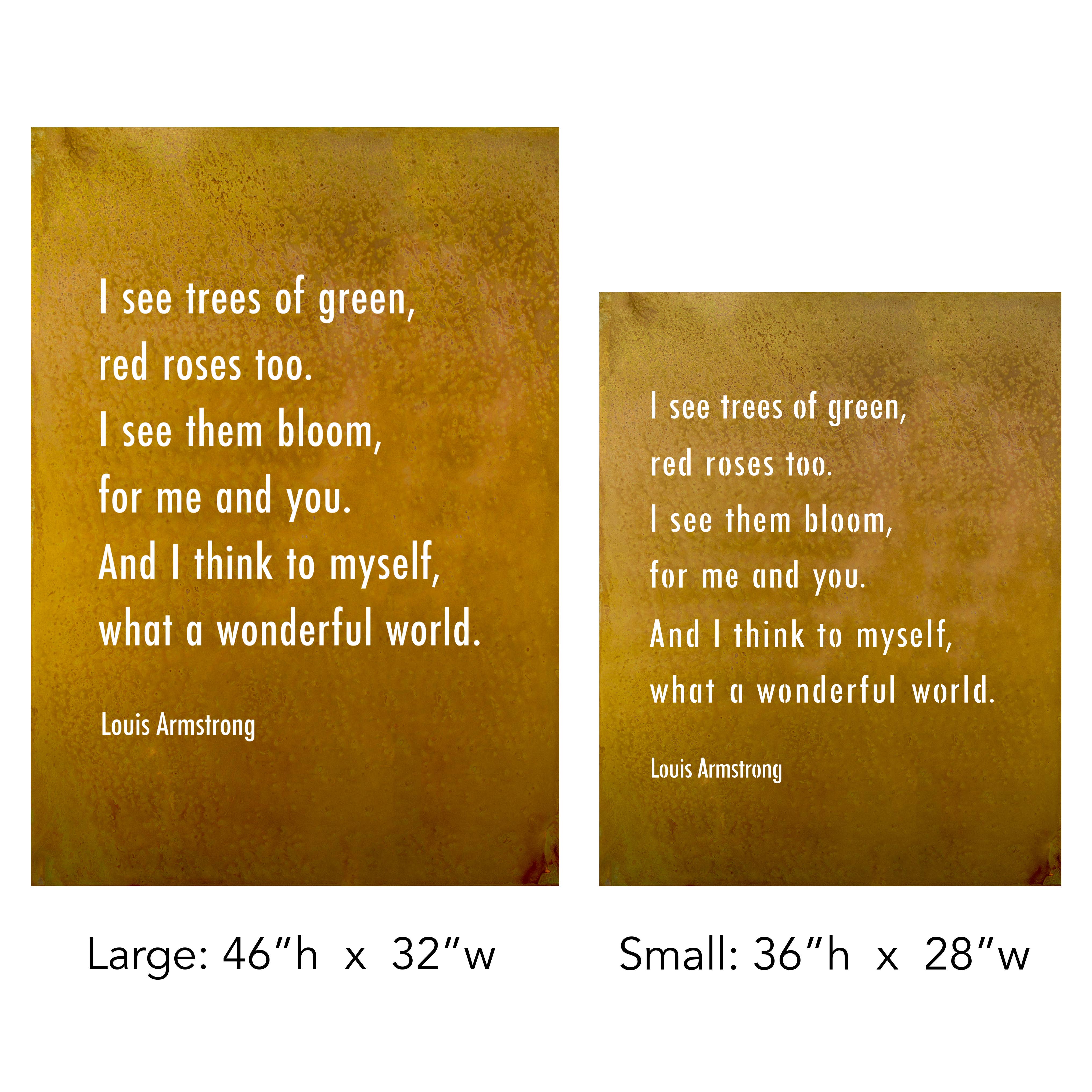 Prairie Dance - Wholesale Sign - Wonderful World Wall Art, I See Trees Louis Armstrong Lyrics0