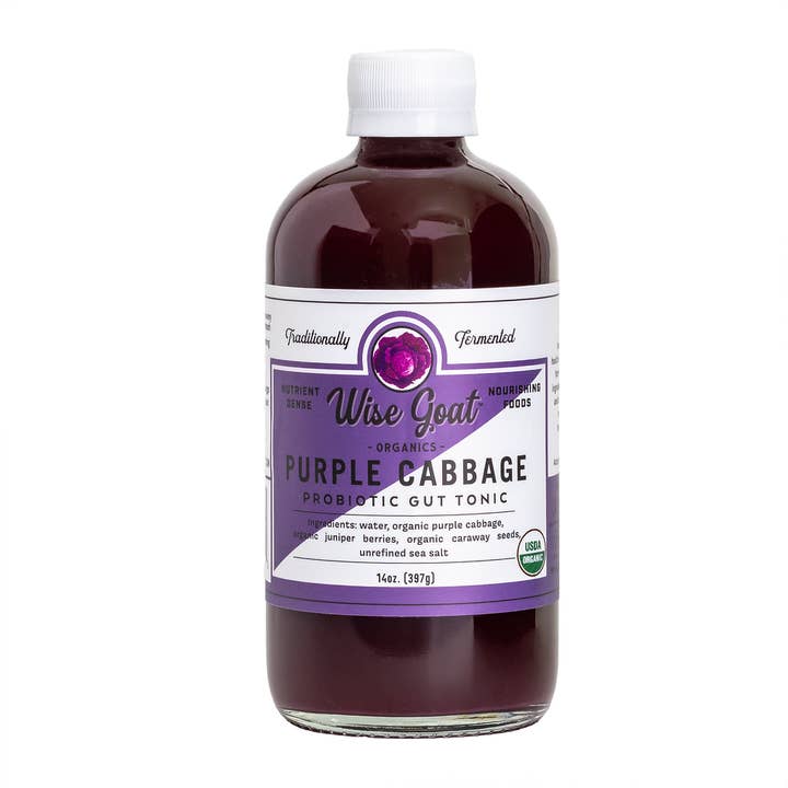 Purple Cabbage Kraut Gut Tonic for wholesale by Wise Goat Organics LLC