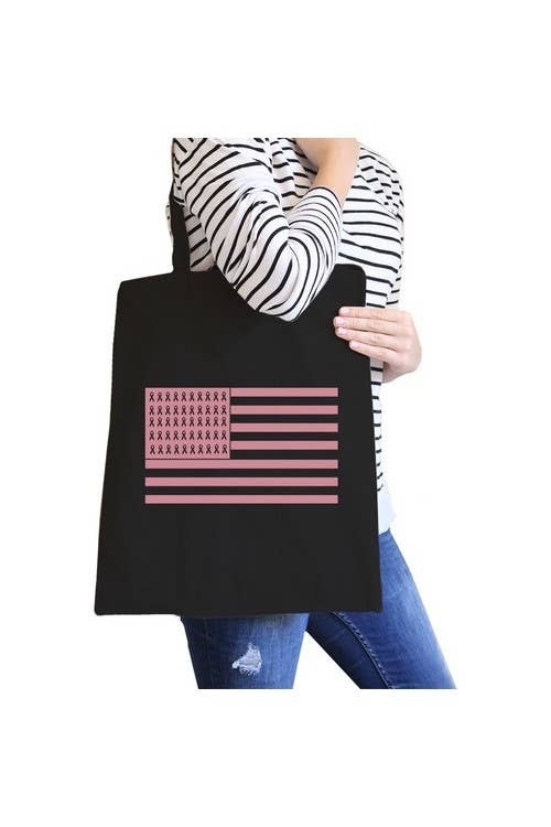365 In Love - Wholesale Tote Bag - Women's - Breast Cancer Awareness Pink Flag Canvas Bag0