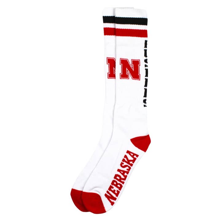 Donegal Bay - Wholesale Socks - Unisex - Nebraska Cornhuskers White Tube Socks