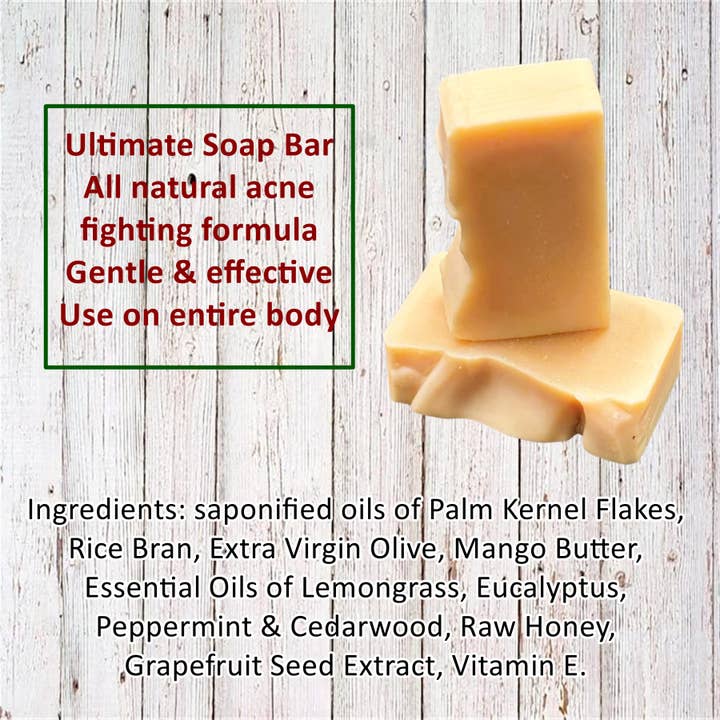 Wild Herb Soap Co - Vendita all'ingrosso Saponette - Saponetta naturale Ultimate Fresh Crisp senza noci combatte l'acne