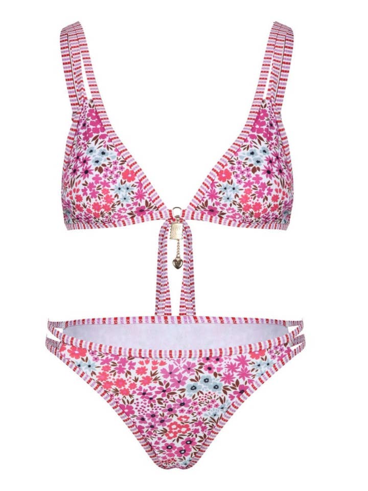 Dipped Shop - Wholesale Two Piece Swimsuit - Women's - Trendy Floral Printed Bikini Swimwear DP25C5493