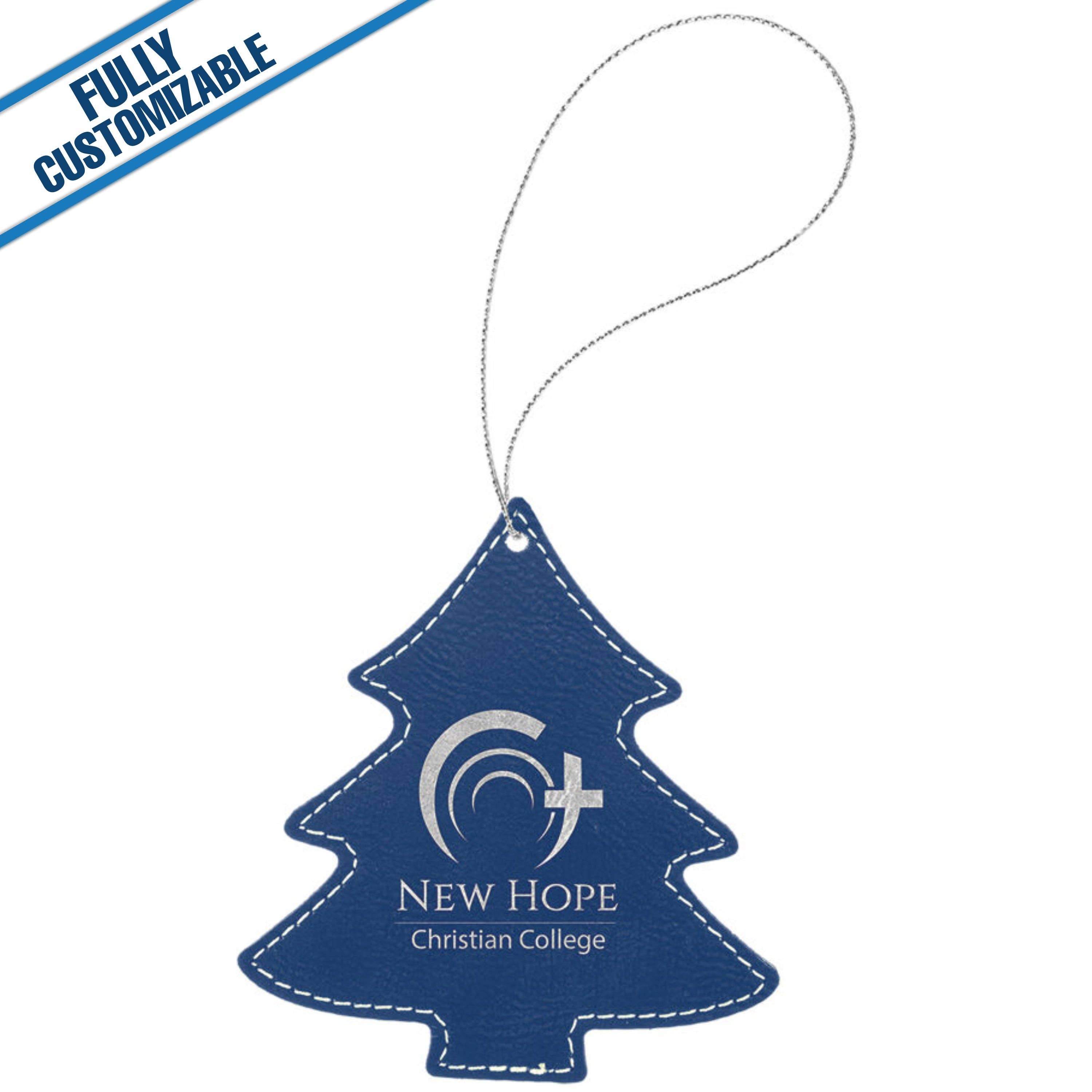 GiftWorksPlus - Wholesale Ornament - Engraved Leatherette Tree Ornament - Fully Customizable8