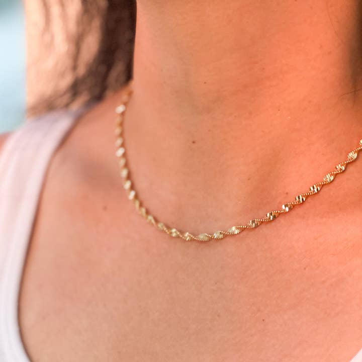 Spiral Guld Halsband för wholesale av Roop Jewelry