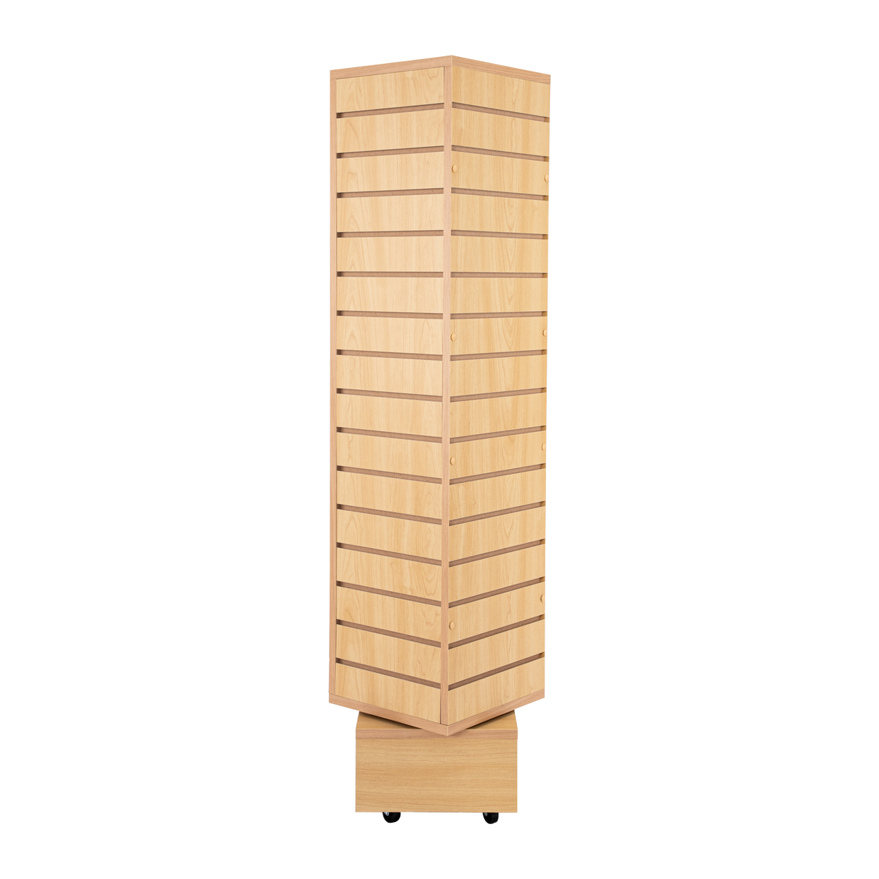 Store Supply Warehouse - Wholesale Retailer Display - Accessories - Maple Rotating Slatwall Tower - 12"L x 12"W x 54"H9