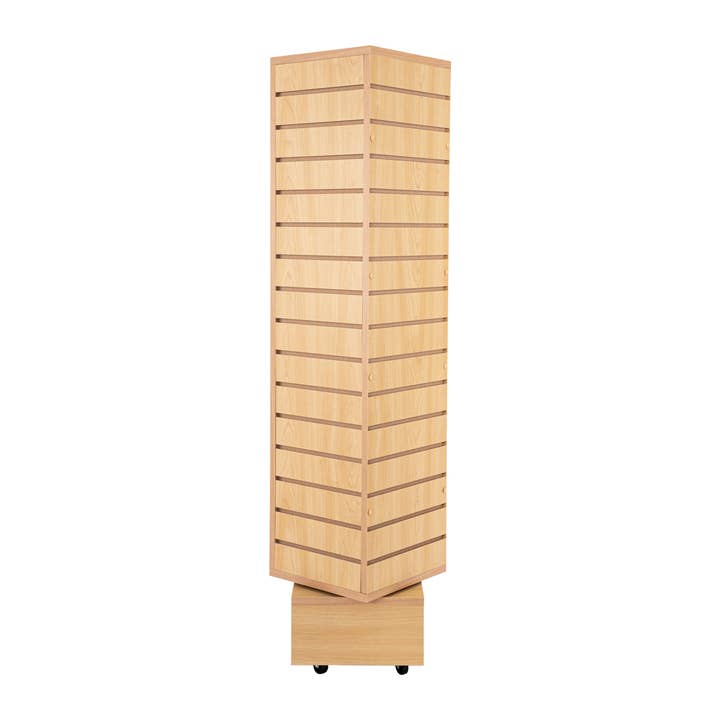 Store Supply Warehouse - Wholesale Retailer Display - Accessories - Maple Rotating Slatwall Tower - 12"L x 12"W x 54"H9