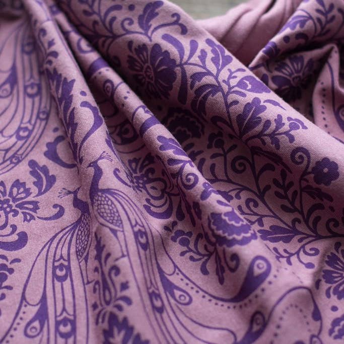 Morris & Essex - Wholesale Scarf - Women's - Purple Peacock Pattern Scarf