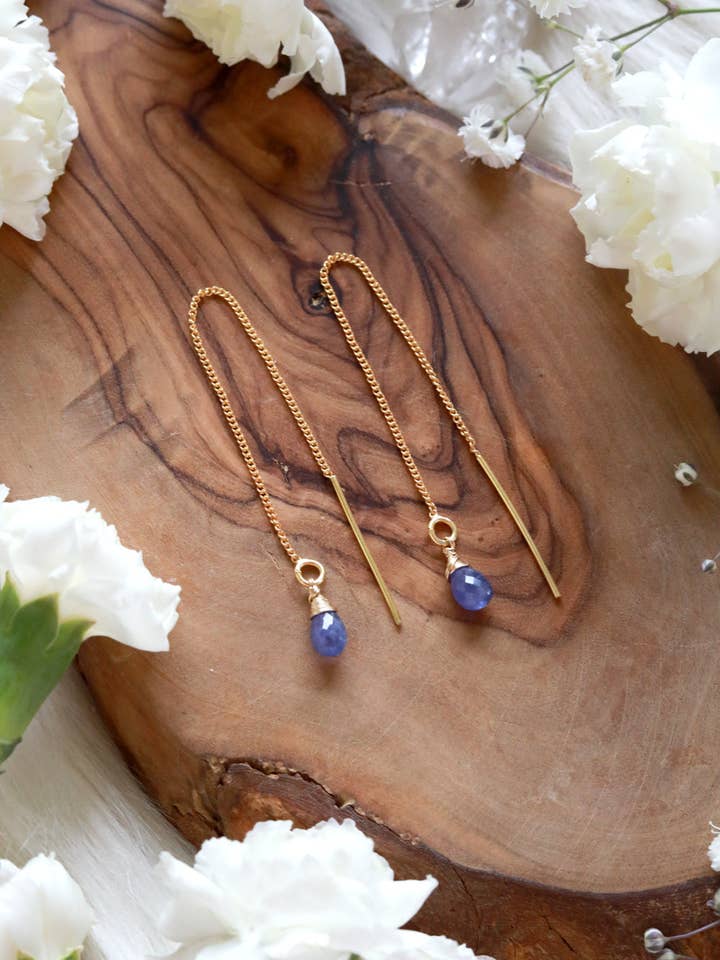 Ohrringe mit Tansanit {Gold oder Silber} für den Großhandel von Malabella Jewels