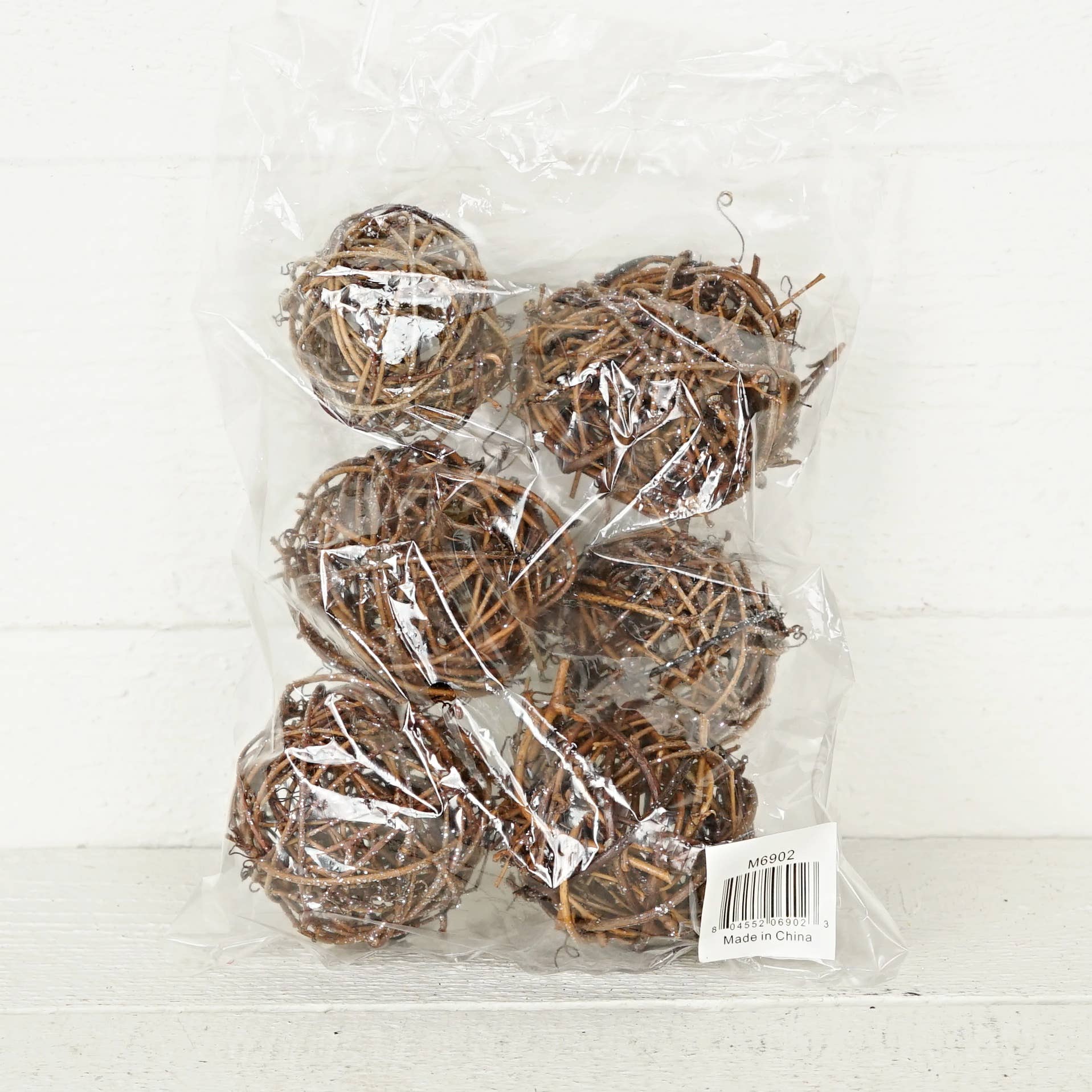 Impressive Enterprises, Inc. - Wholesale Christmas Decoration - M6902- Set of 6 OF 2.75IN RATTAN BALL2