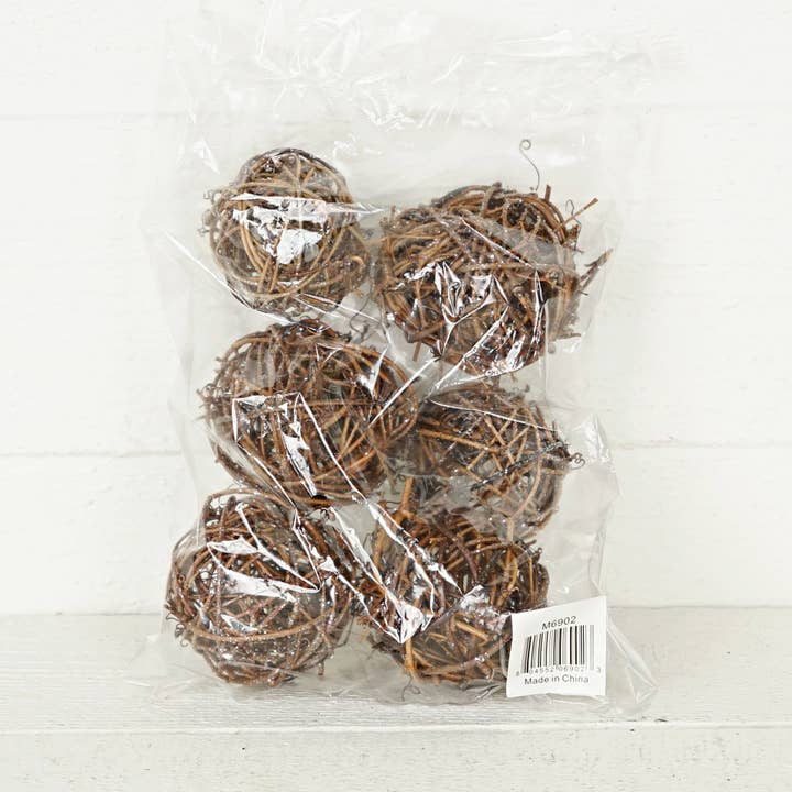 Impressive Enterprises, Inc. - Wholesale Christmas Decoration - M6902- Set of 6 OF 2.75IN RATTAN BALL2