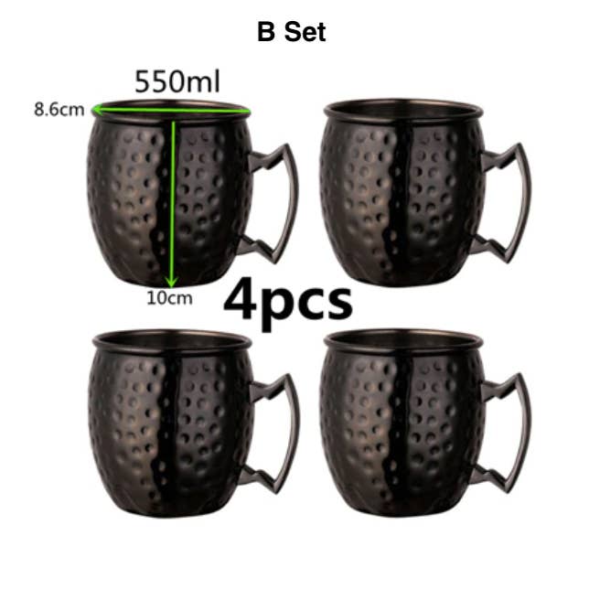 Homerely (We Cover All Import Duties) - Wholesale Cocktail/Liquor Glass - 4pcs 550ml Moscow Mule Mug1