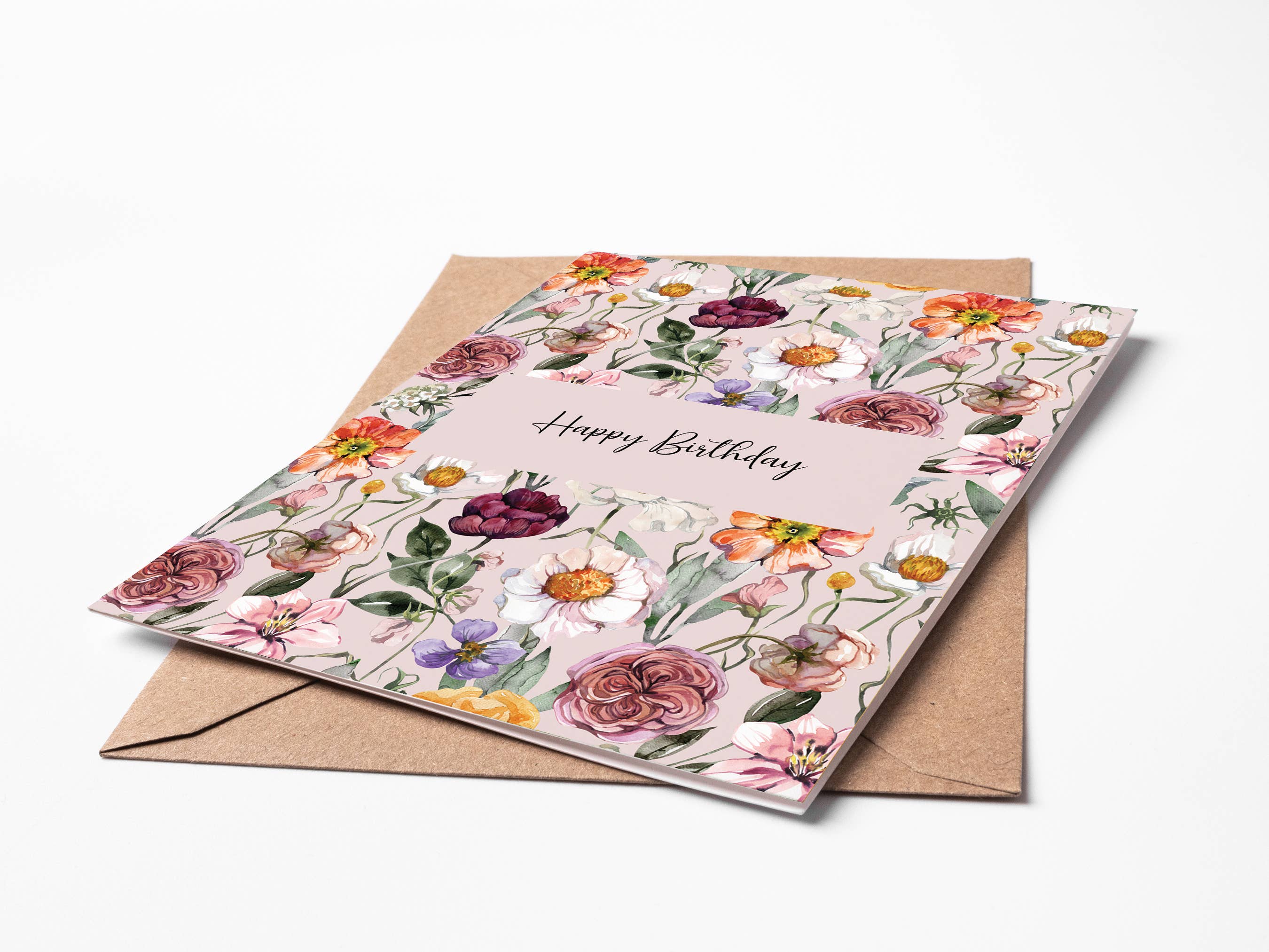 Oakwind Hollow – wholesale Birthday card – Mauve Floral Birthday Card BD07 Flowers Nature3