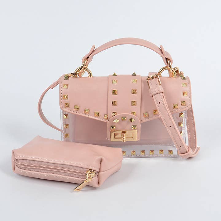 3AM BY H&D ACCESSORIES - Wholesale Clutch bag – women's - Studded See Through Clutch