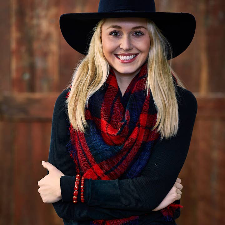 Hadley Wren - Wholesale Scarf - Women's - Berry Blanket Scarf
