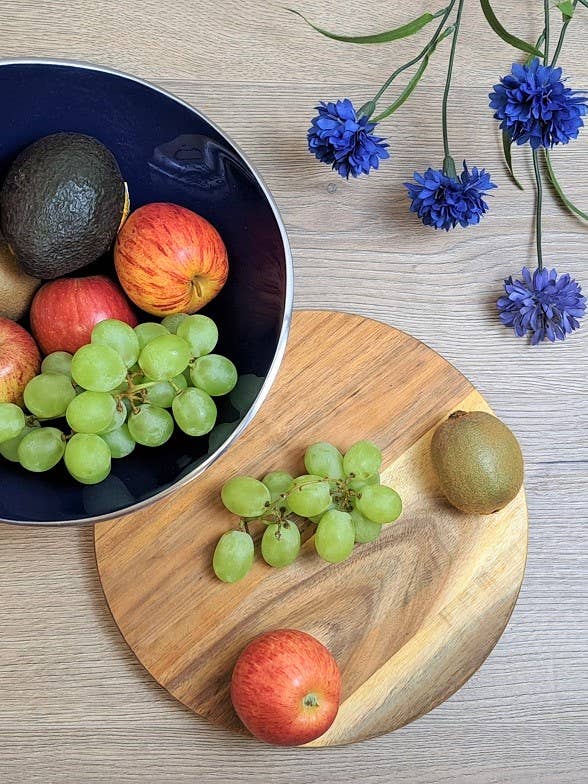 Modern & Unique Blue Large Oval Fruit Bowl Display Piece for wholesale by Oh So Pretty & Green