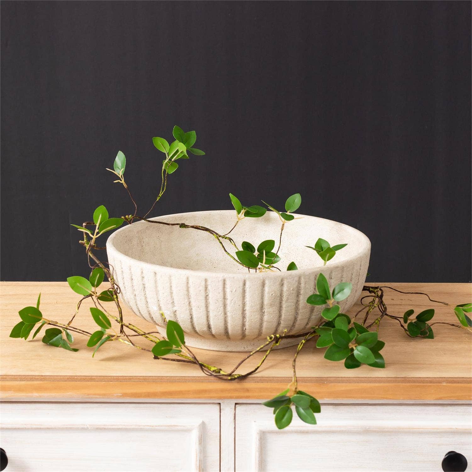 Audrey's Home & Gift – wholesale Dekorativ tallrik/fat/skål – Räfflad stengodsskål (Pk/02)2