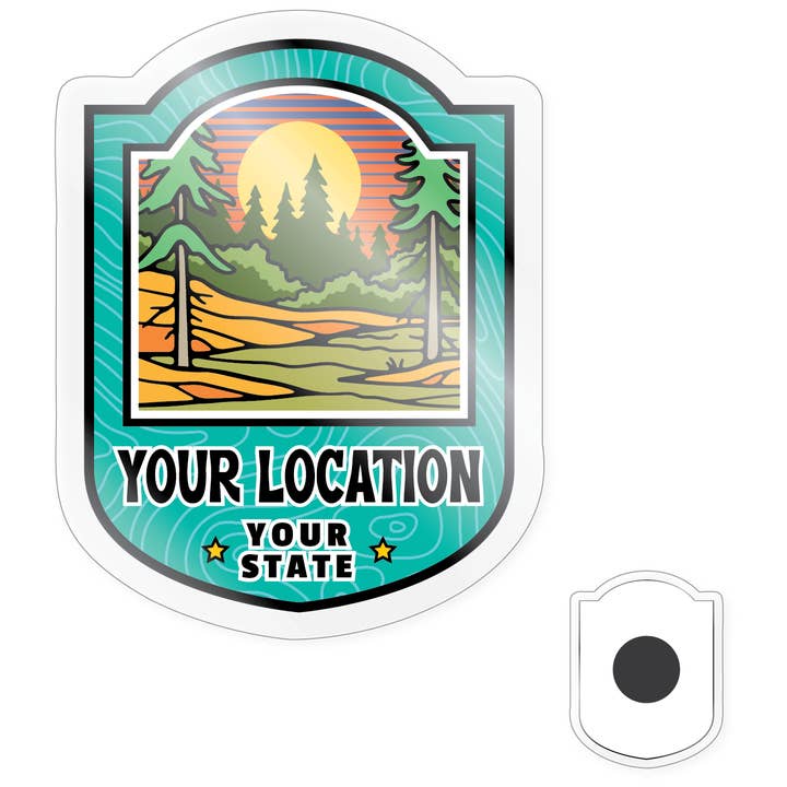 Magnet - Forest Scene Outdoor Badge for wholesale by Morris Magnets