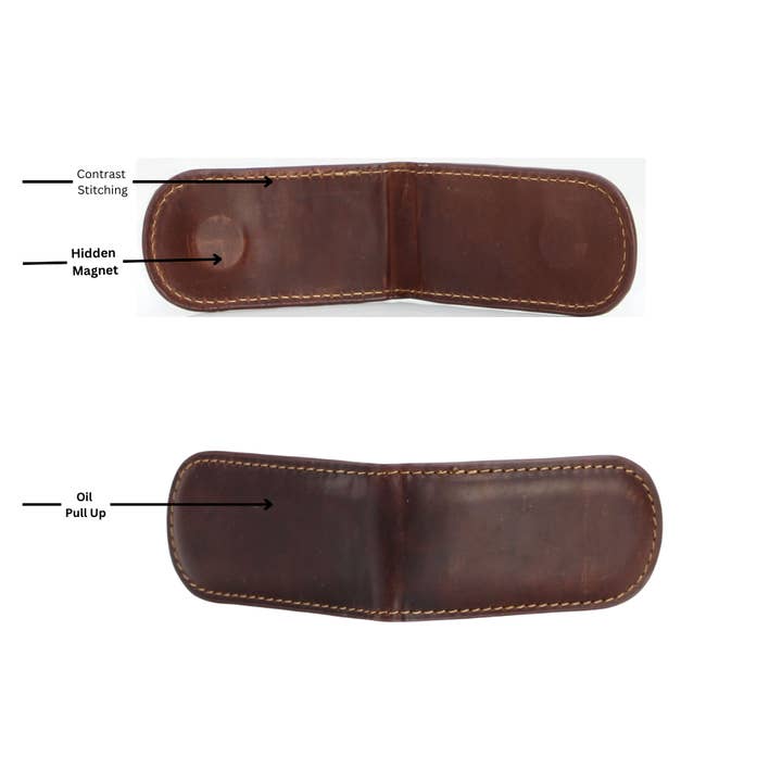 Leather Impressions Inc - Wholesale Money Clip - Unisex - American Bison Oil Pull Up Leather Money Clip3