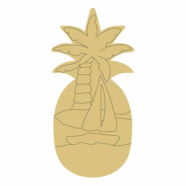 Diseño de piña de Lines, madera sin terminar, estilo 2 para venta al por mayor de Diverse Woodworking