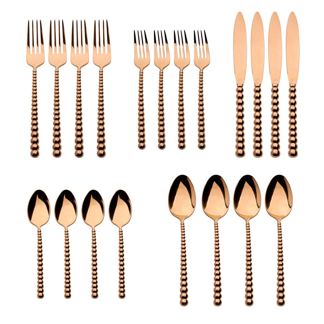 Ricci Argentieri - Wholesale Flatware Set - 18/10 Rondure Copper PVD 20pc Flatware Set3