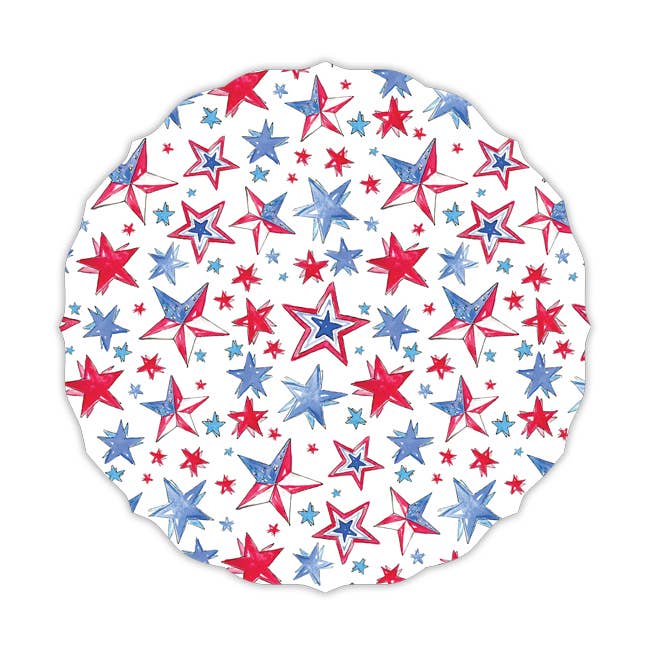Tovaglietta fustellata elegante con stelle patriottiche dipinte a mano per la vendita all'ingrosso da parte di RosanneBeck Collections