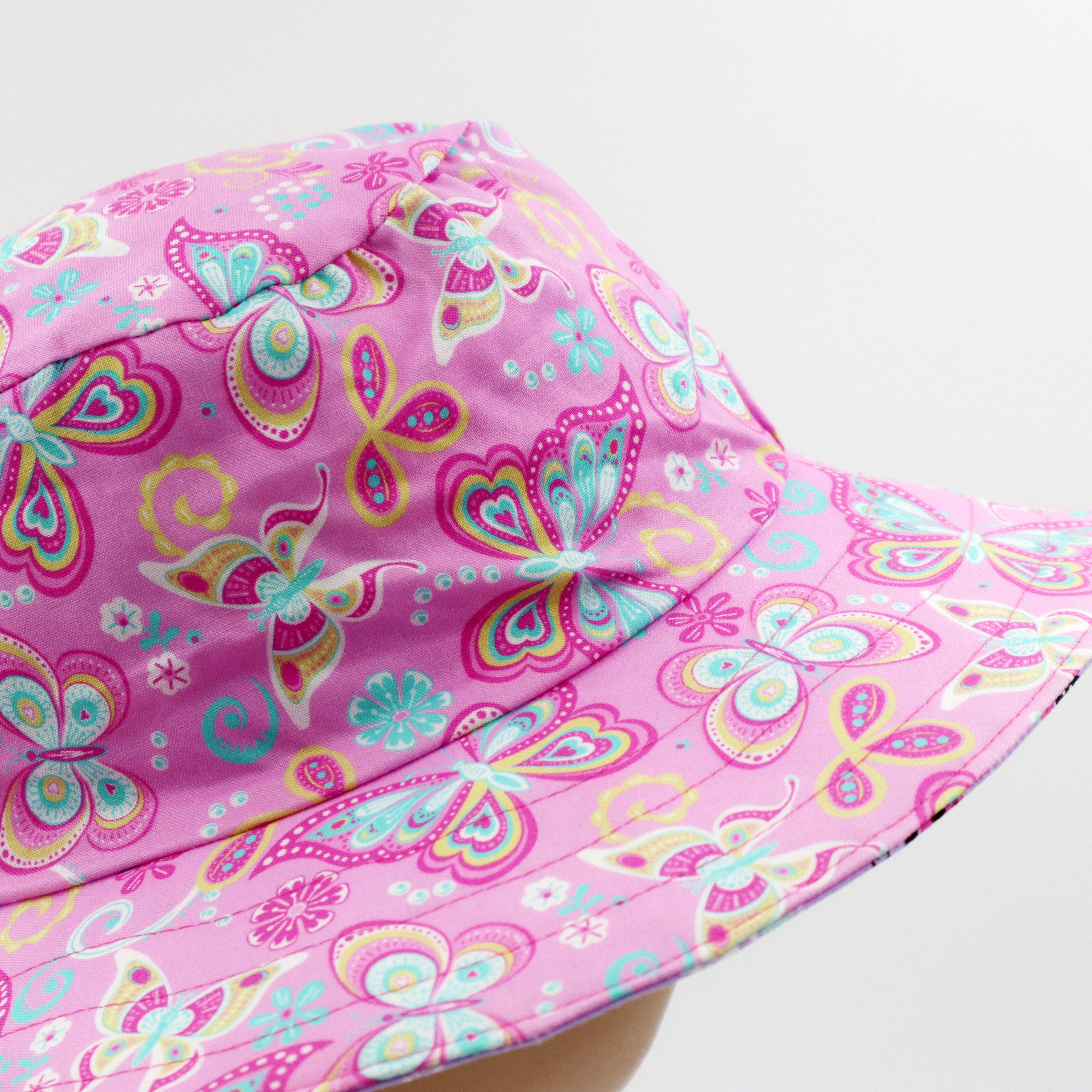 Kiss My Patootie – wholesale Bucket Hat - Dam – Vändbar solhatt - storlek dam och flicka - fjäril, nyckelpiga2