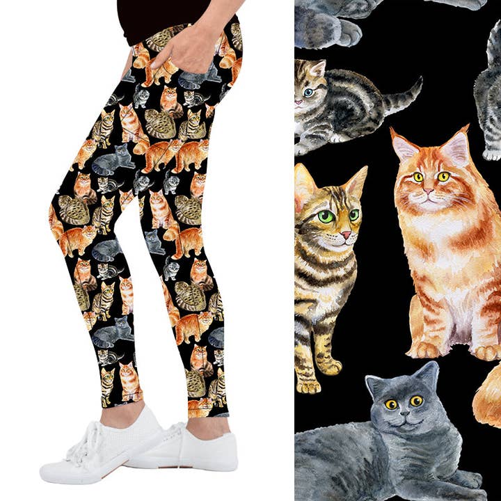 Crazy Cat Lady Deluxe Pocket Leggings for wholesale by Natopia