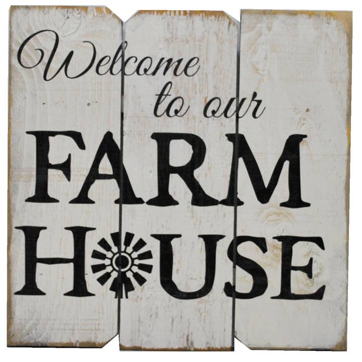16 x 16 Blanco/Negro Bienvenido a la granja para venta al por mayor de Boulder Innovations