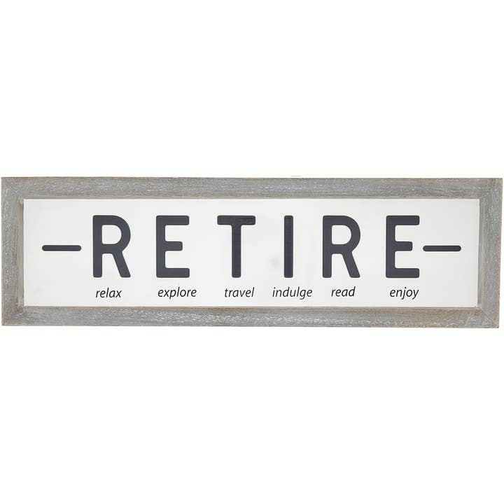 Retire - Placa de vidrio con marco de madera de 10 x 3 pulgadas para venta al por mayor de Pavilion