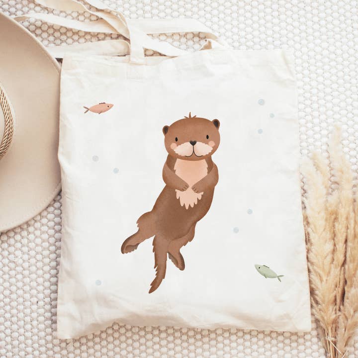 Cloth bag otter jute bag animals fish for wholesale by Tilda&Theo