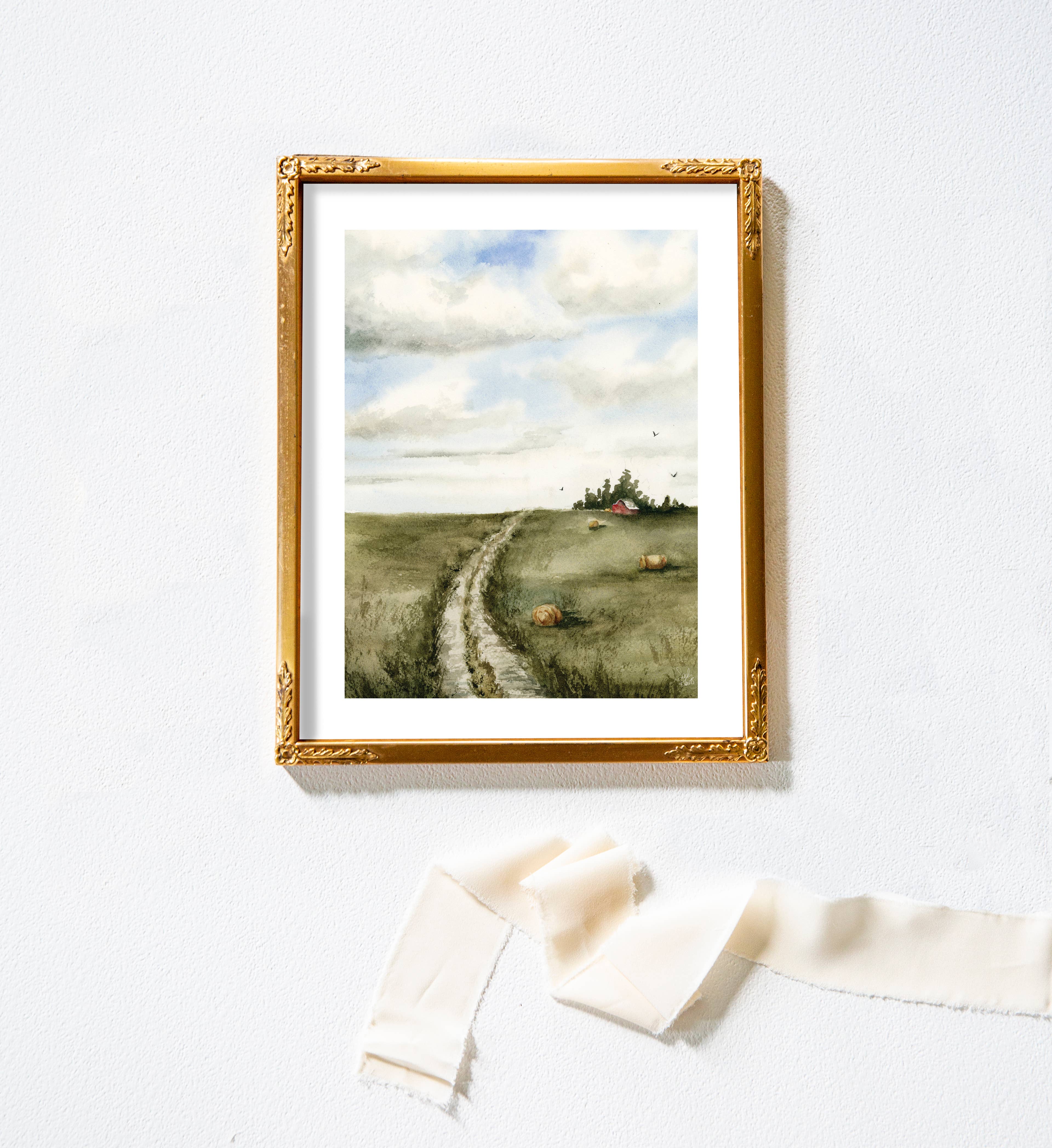 Sarah Jane Studio Art - Wholesale Art Print - Country Road Watercolor Landscape Print2