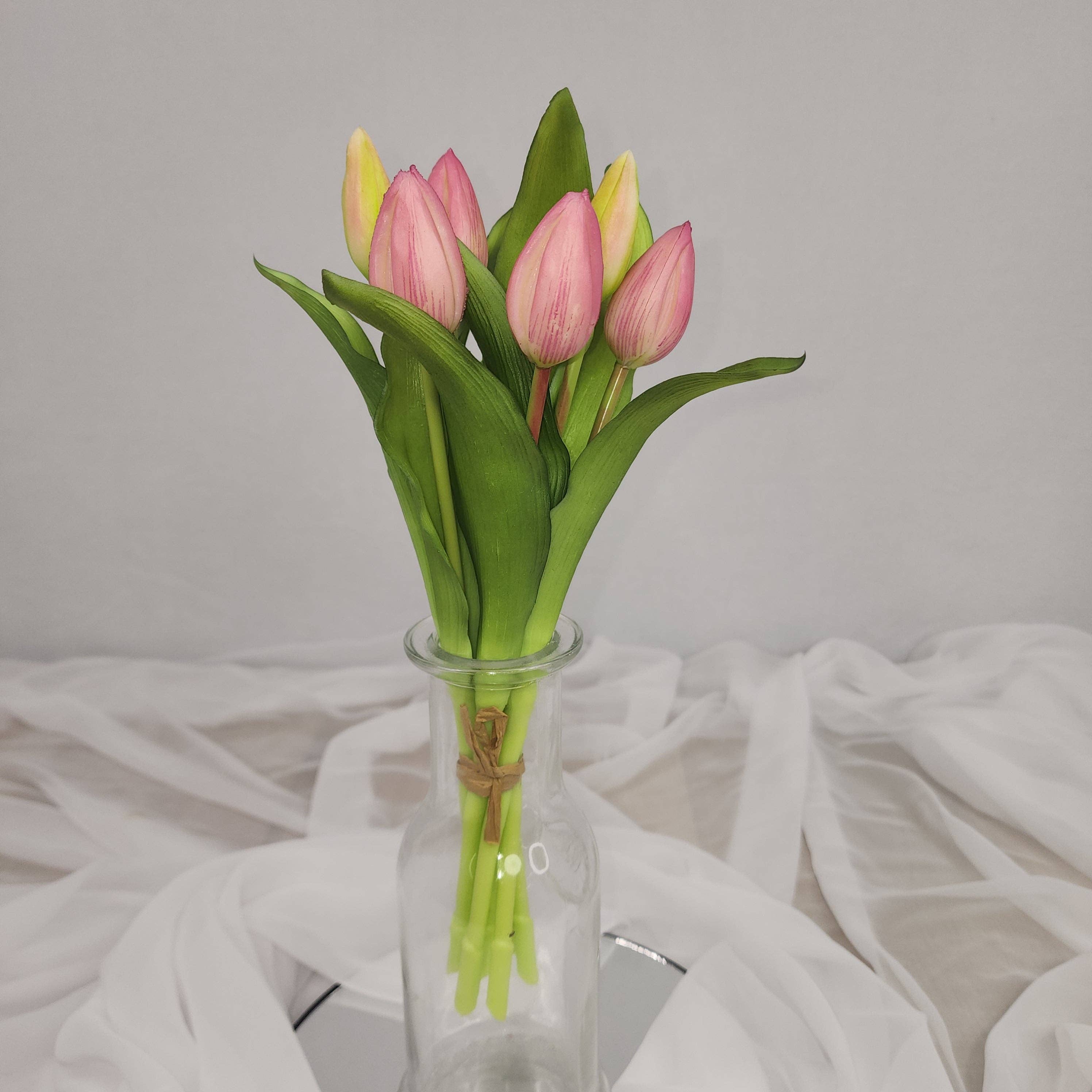 Realistic Artificial Flowers - Wholesale Artificial flowers - Pink Real Touch Tulip Bunch - Realistic Artificial Flowers8
