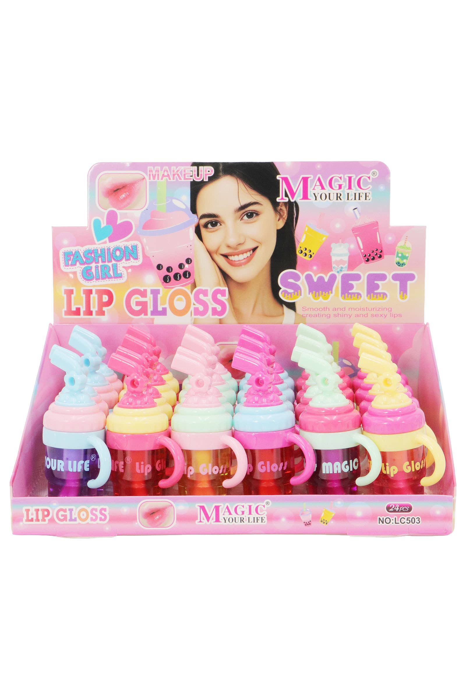 ASSORTED Mini Tumbler Bubble Cup Lip Gloss - 24 Pcs for wholesale on Faire2