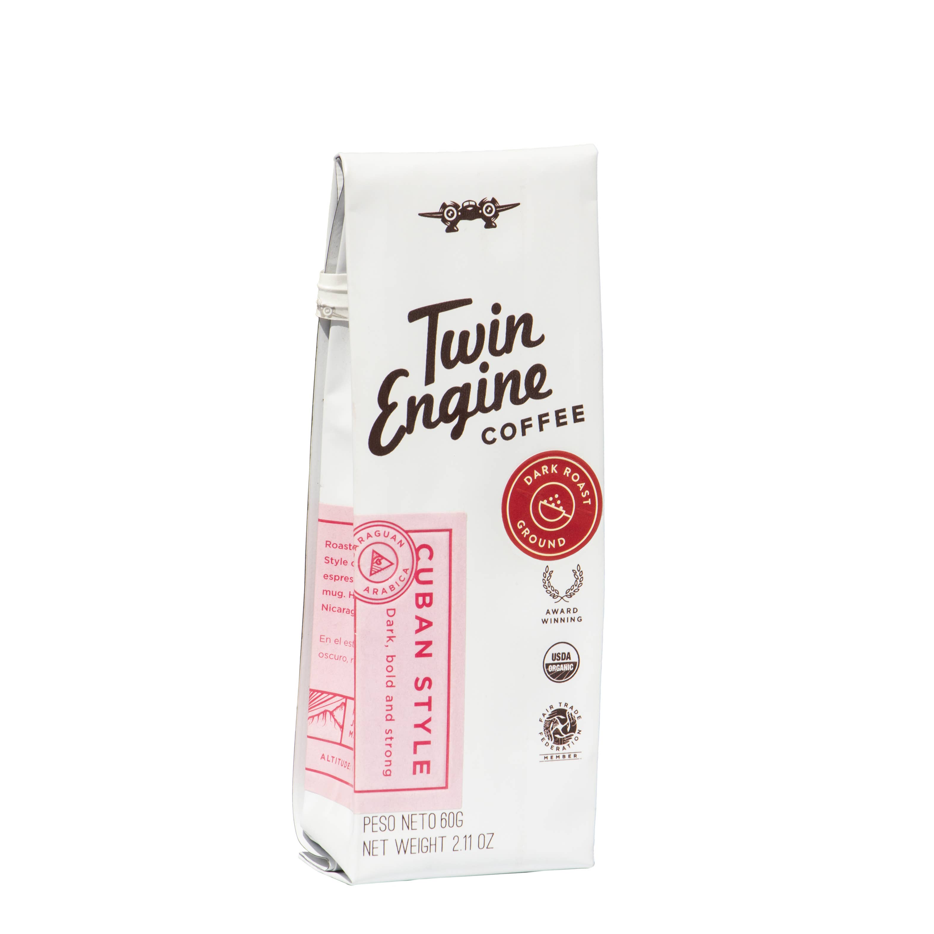 Twin Engine Coffee - Wholesale Ground Coffee - Traveler 1-Pot Organic Specialty Fair Coffee / Cuban Style1