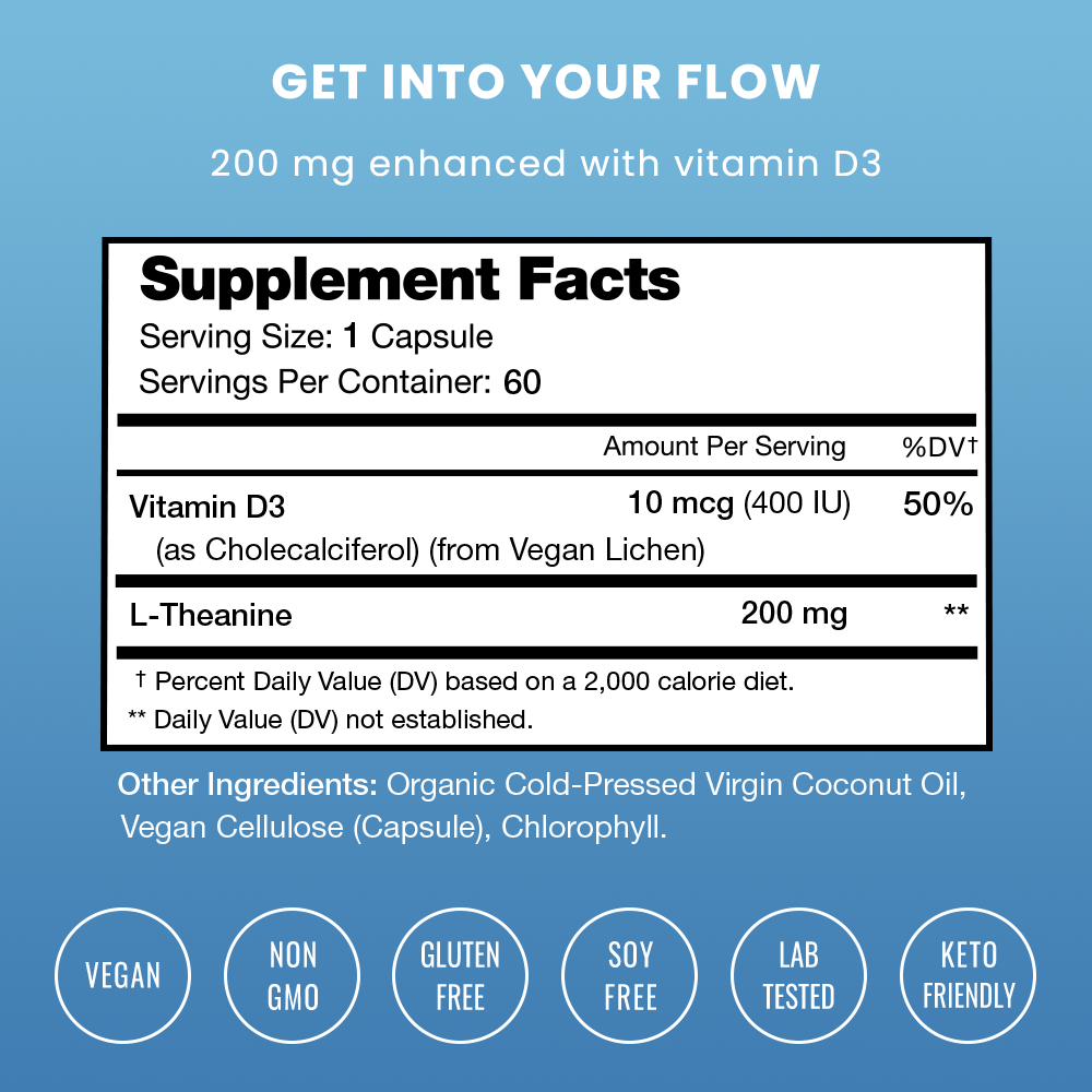 NutraChamps – Suplemento/vitamina oral por atacado – L-Theanine | Apoia o Humor, Foco, Alívio do Stress1