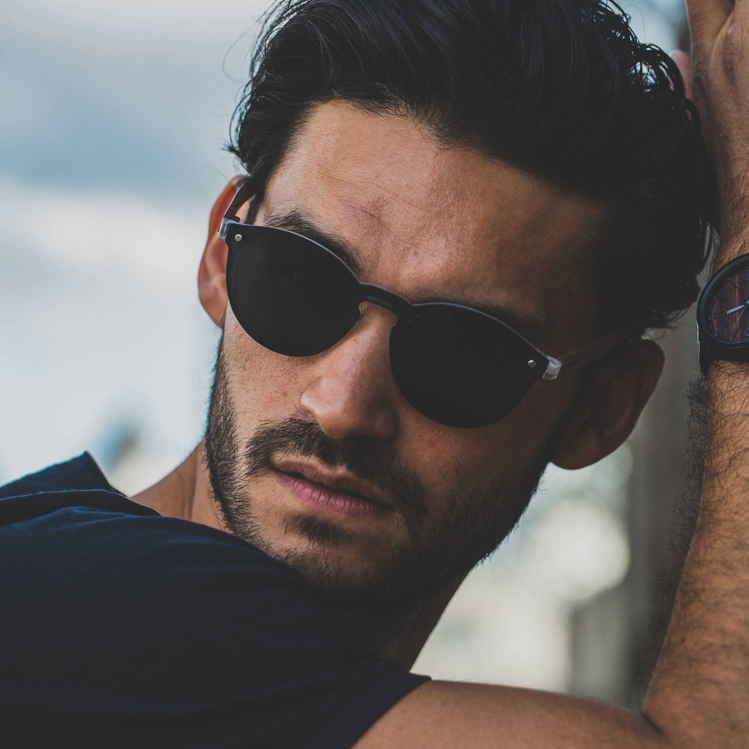 GOWOOD - Vendita all'ingrosso Occhiali da sole - Unisex - Occhiali da sole rotondi in legno di bambù con lenti polarizzate nere7