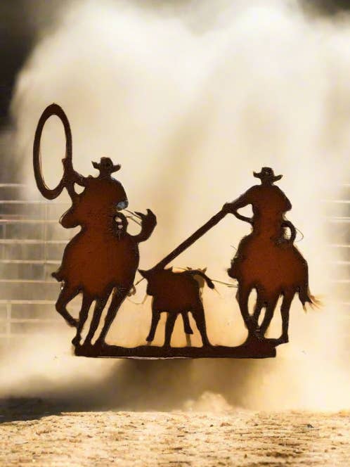 Team Ropers Western Rodeo Ornament for wholesale by Universal Ironworks USA
